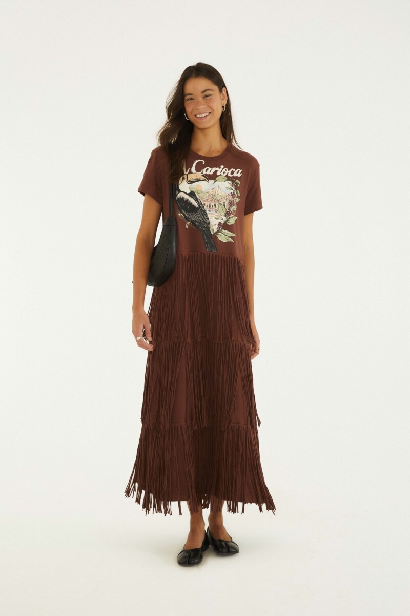 VESTIDO CARIOCA FLECOS Marron