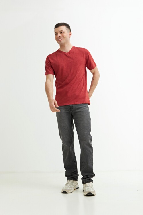 Remera escote V CORAL