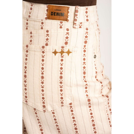 Jean Wide Leg Print Nacar