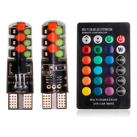 LAMPARA - LAMPARA LED T10 RGB C/CONTROL 12V - LAMPARA - LAMPARA LED T10 RGB C/CONTROL 12V -