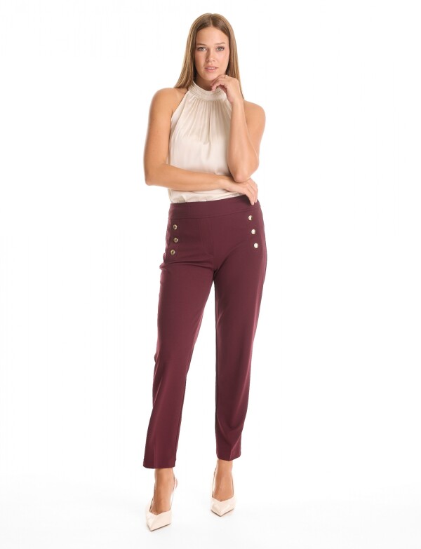 Pantalon Recto & Botones Dorados VIOLETA