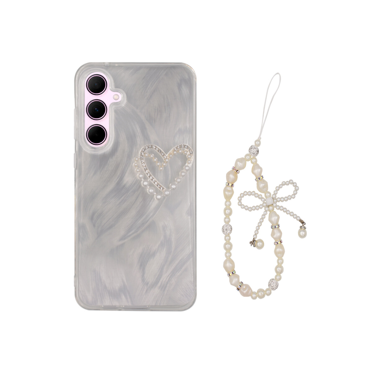 Protector para Samsung Galaxy A35 diseño corazón + correa 