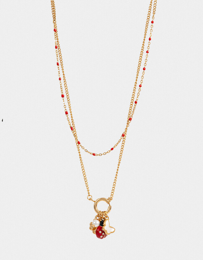 Collares Cortos Collar Corto Bañado En Oro - Dorado