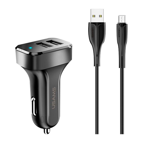 Cargador Para Auto Ficha 2 Puertos Usb Cable Micro Usb Cargador Para Auto Ficha 2 Puertos Usb Cable Micro Usb