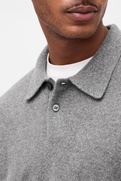 Buzo Tipo Polo Cashsoft Hombre B50 Charcoal Heather