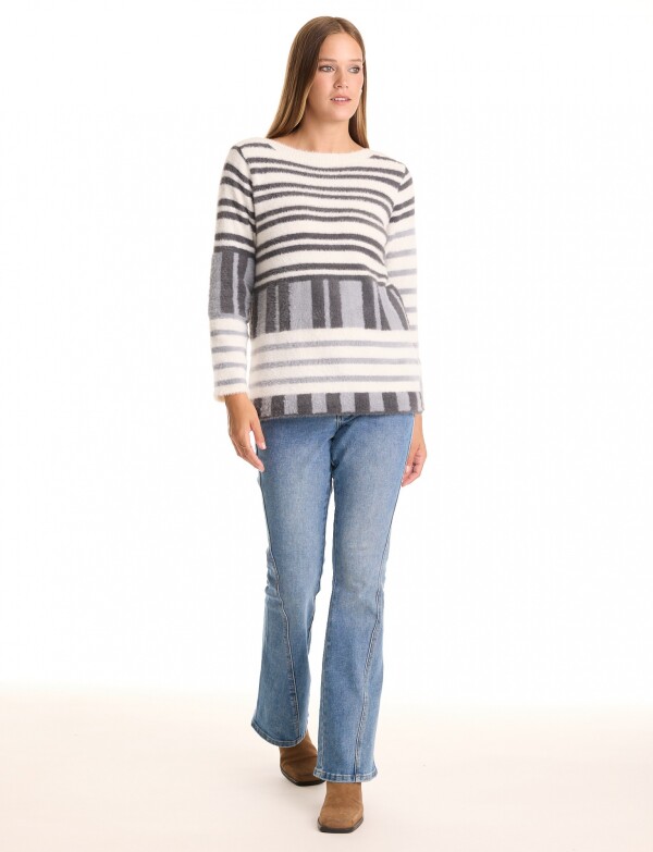 Buzo Soft Lineas MULTI/BLANCO