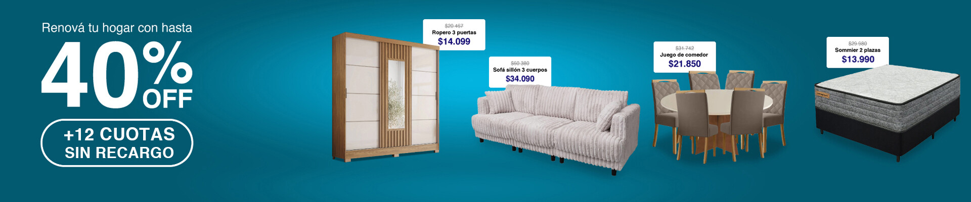 40% off + 10% off con oca y visa