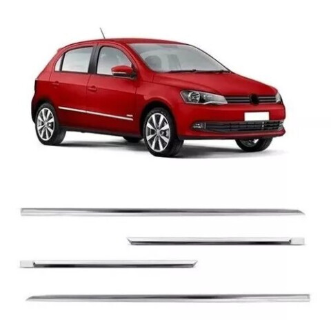 JUEGO DE MOLDURAS GOL G5 / G6 10/16 FINAS CROMADAS Juego De Molduras Gol G5 / G6 10/16 Finas Cromadas