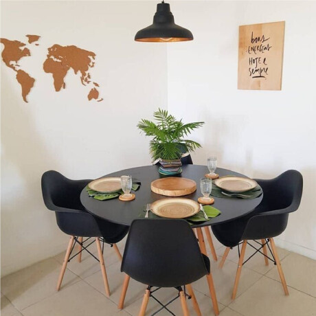 MESA DE COMEDOR EAMES REDONDA METAL 80 CM Mesa Eames Negra Redonda 80cm
