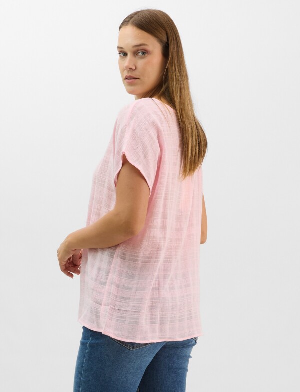 Blusa Fluida De Algodón Texturizado ROSA