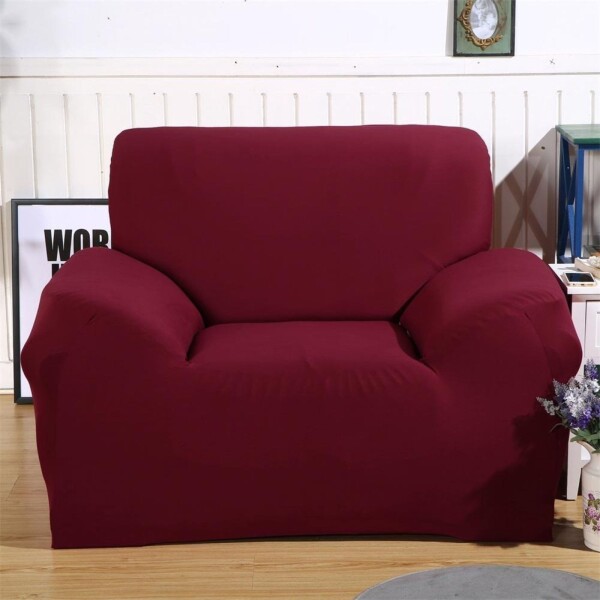 Pack X2 Funda Forro Cubre Sillon Sofa 1 Cuerpo Elastizada Color Variante Bordoclaro