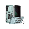 Protector Samsung Galaxy S23 Plus con cubre cámara y anillo color verde Protector Samsung Galaxy S23 Plus Con Cubre Cámara Y Anillo Color Verde
