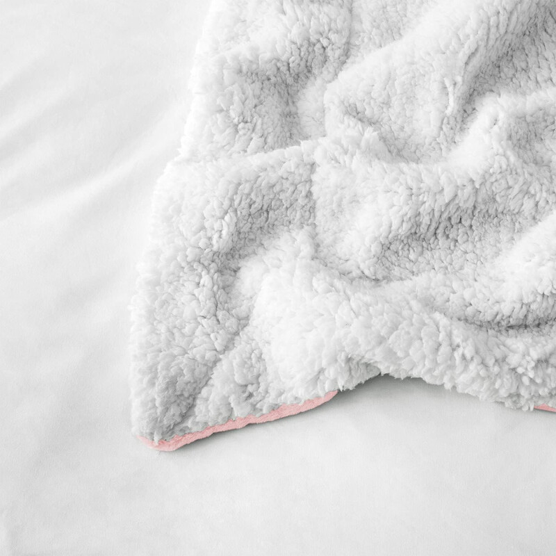 Frazada Manta Polar Termica Con Corderito 2 Plazas Rosa