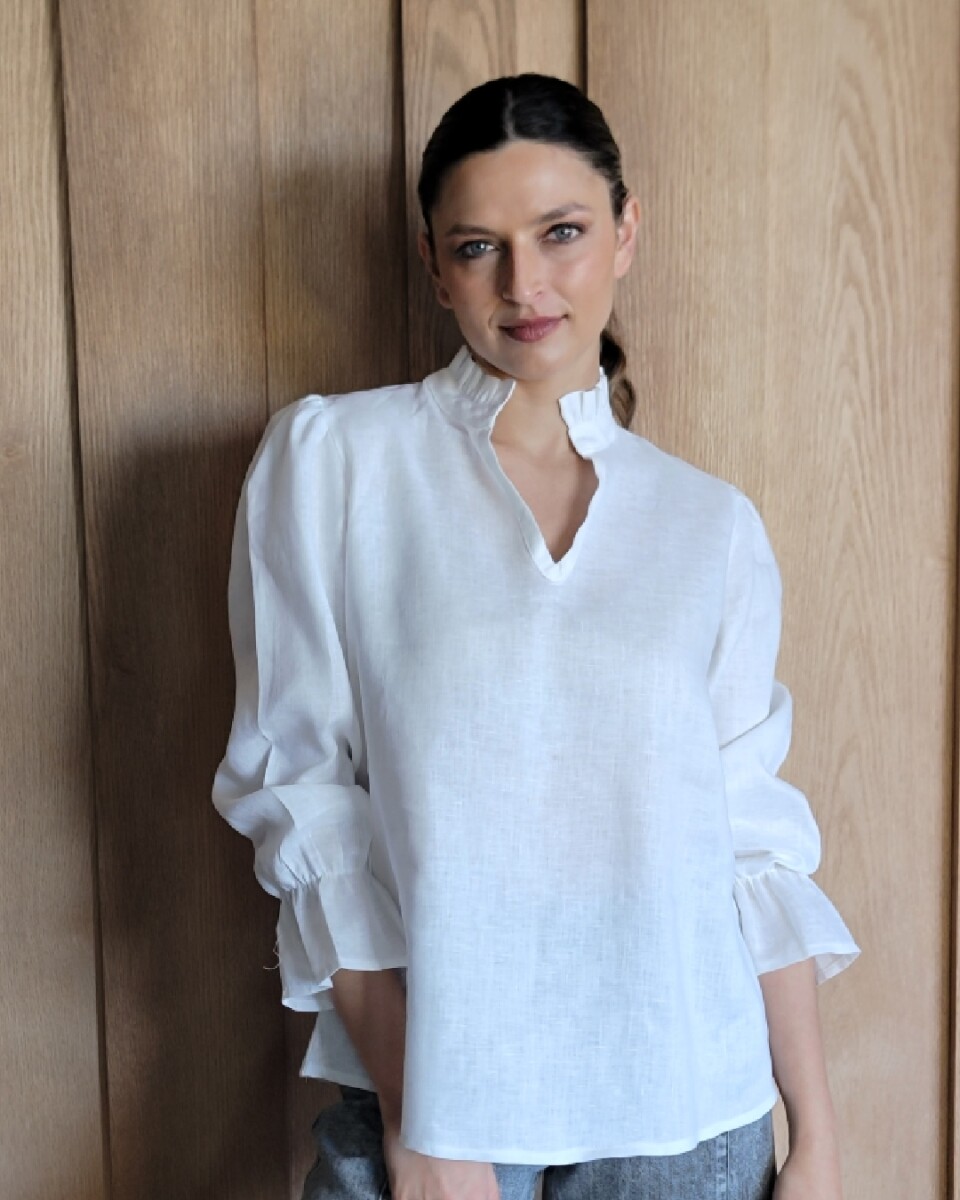Blusa Copenhague - Puro Lino Blanco 