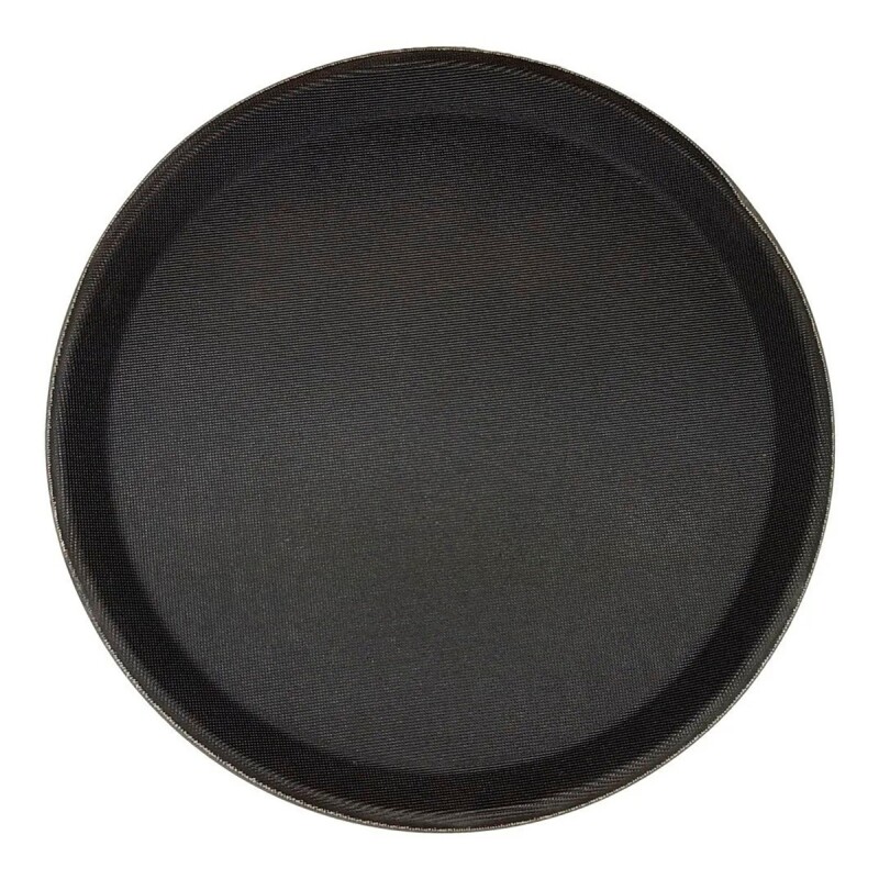 Bandeja de mozo redonda antideslizante NEGRO