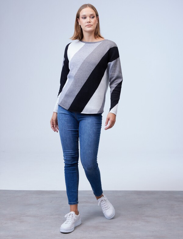 Buzo Dolman Colorblock MULTI/GRIS