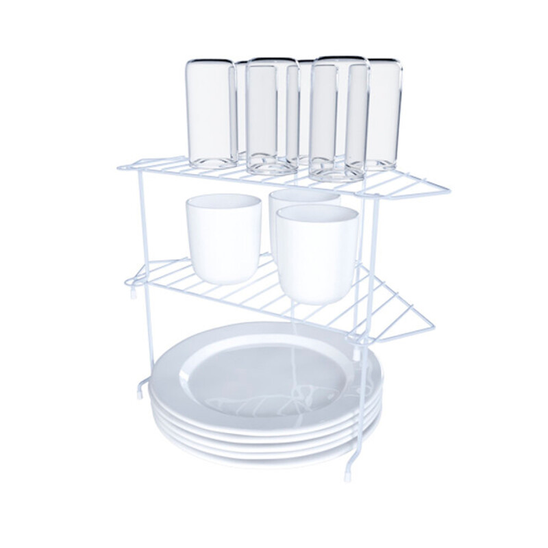 organizador esquinero para platos BLANCO