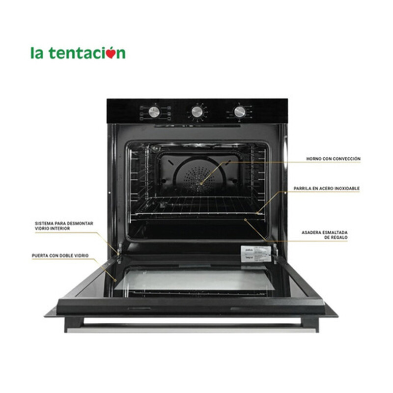 Horno Empotrar Convección Eléctrico Petra 71 L Negro Clase A Horno Empotrar Convección Eléctrico Petra 71 L Negro Clase A