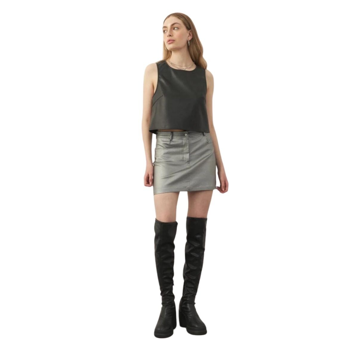 FALDA ALICE XS-XL - PLATEADO 