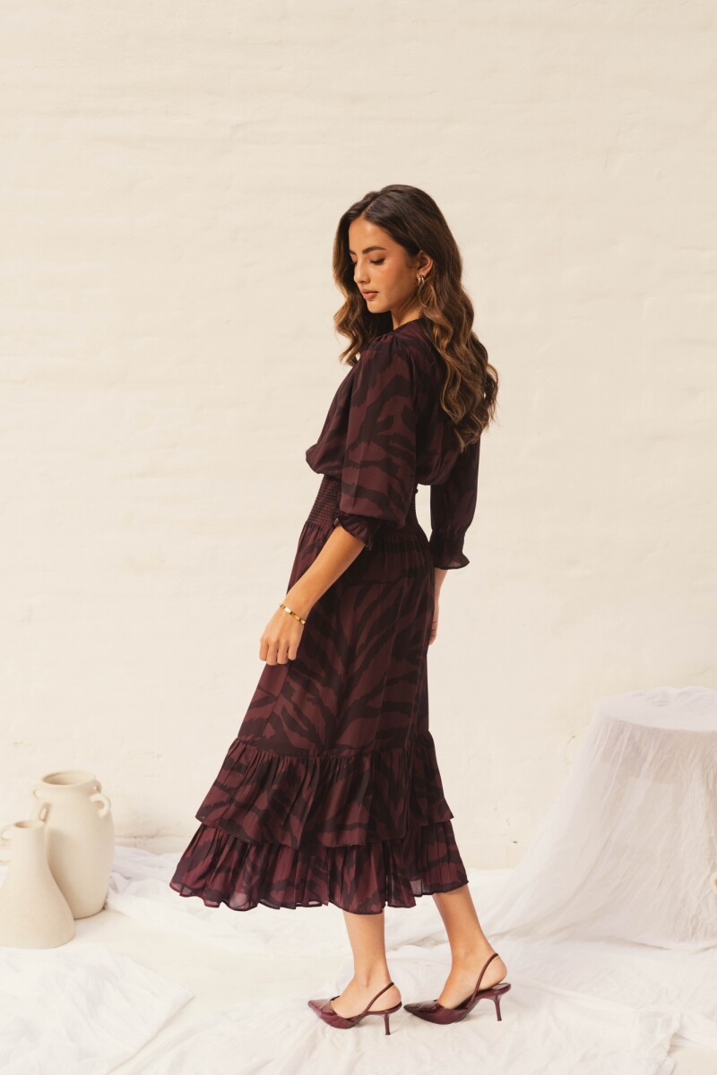 VESTIDO VALENTINA MAXI ROUGE NATURAL ZEBRA VESTIDO VALENTINA MAXI ROUGE NATURAL ZEBRA