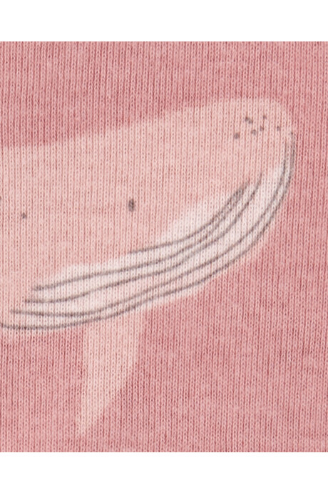 Pijama corto una pieza de algodón, diseño ballenas Sin color