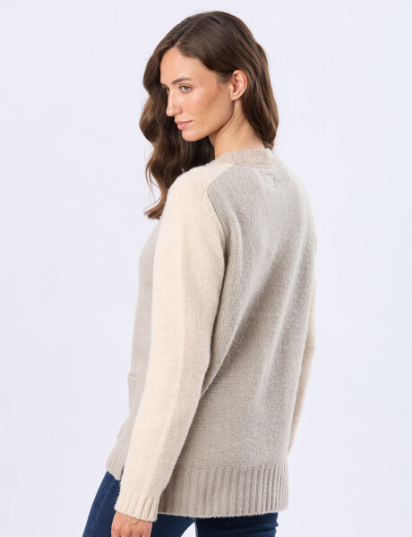 CARDIGAN TEJIDO COMBINADO Verde