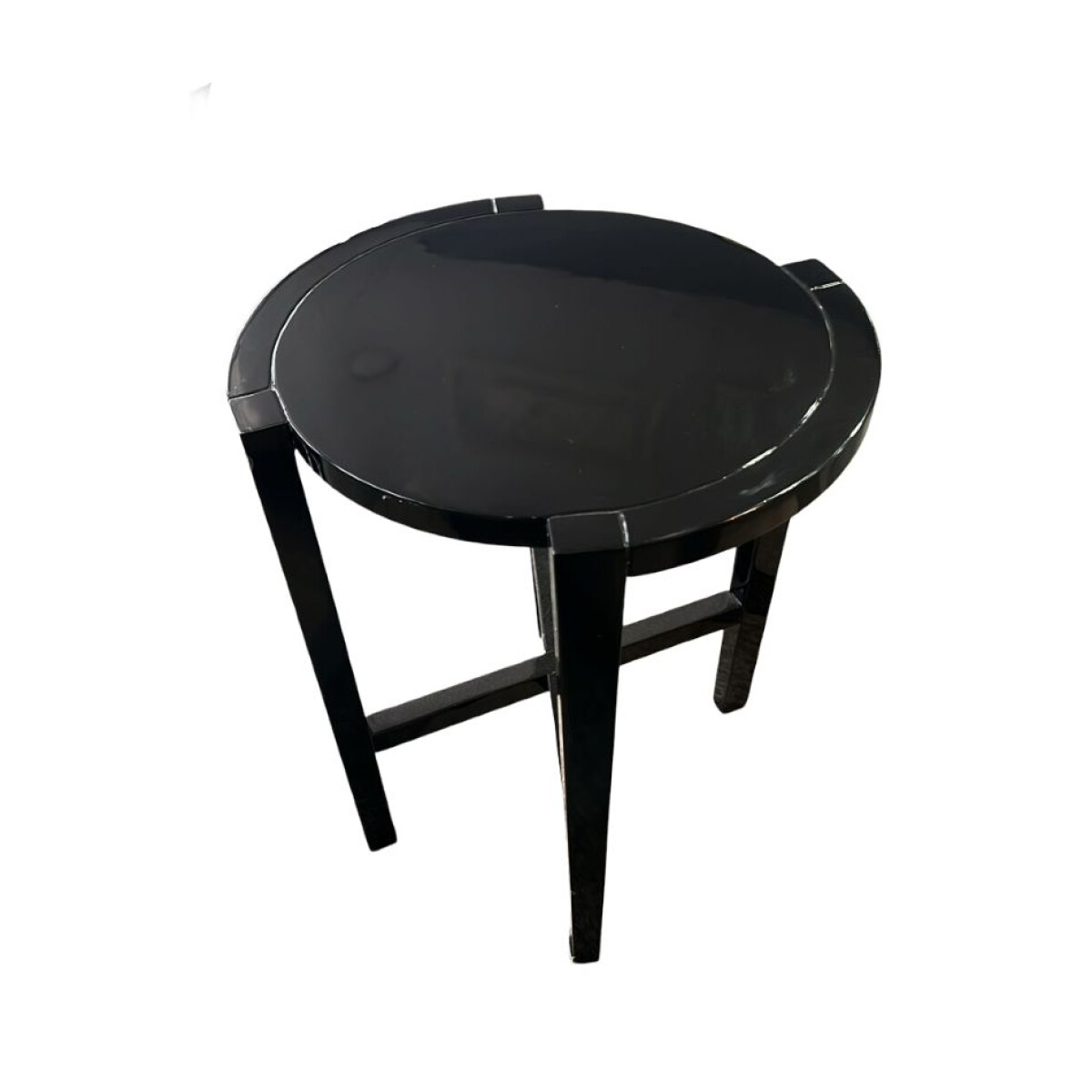 Mesa lateral redonda baja negra 