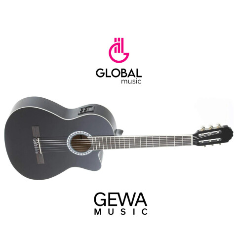 PURE GEWA Guitarra Clásica 4/4 con Eq negra Body PURE GEWA Guitarra Clásica 4/4 con Eq negra Body