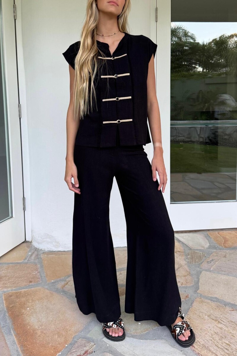 Pantalón Lino Tusor - Negro 