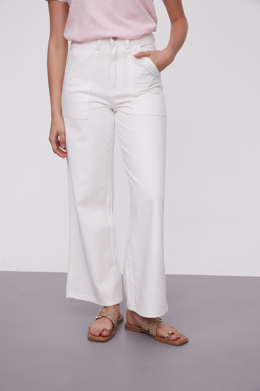 Pantalon Quadrina Marfil / Off White