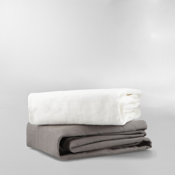 FUNDA DE DUVET FRENCH FLAX LINEN Blanco - QUEEN