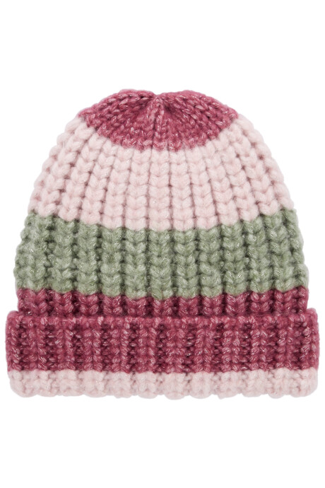 Gorro de lana, diseño a rayas Sin color
