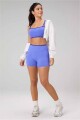 Shorts Seamless Scrunch Short 4" Mujer Sapphire Sky/Admiral Blue
