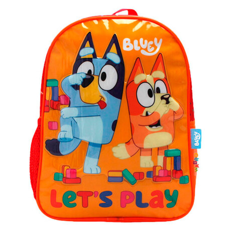 Mochila Infantil Bluey 30cm Escolar Estampa Original Naranja