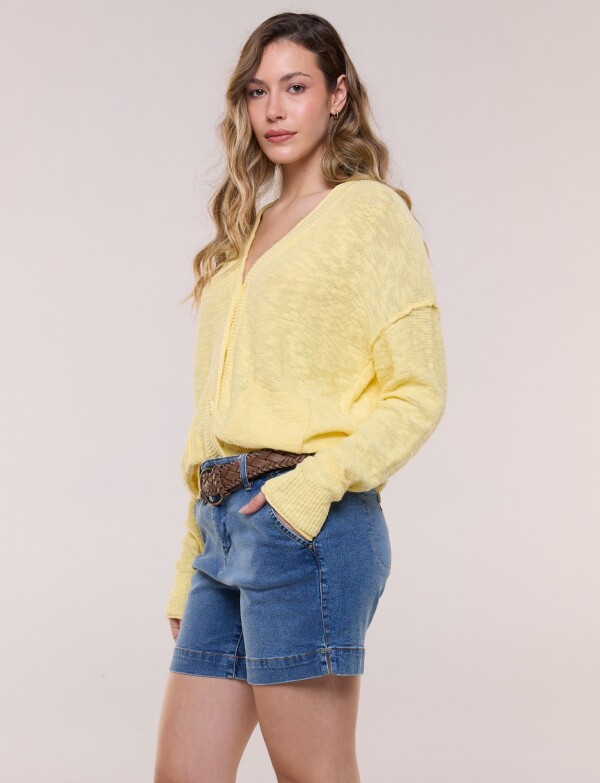 Cardigan Algodón Holgado AMARILLO