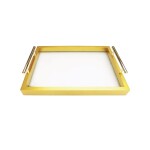BANDEJA MDF/VIDRIO 34x24x6CM DORADO BANDEJA MDF/VIDRIO 34x24x6CM DORADO