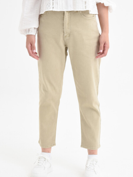 Pantalón Mom Fit Beige