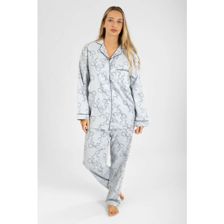 Pijama franela Celeste antique