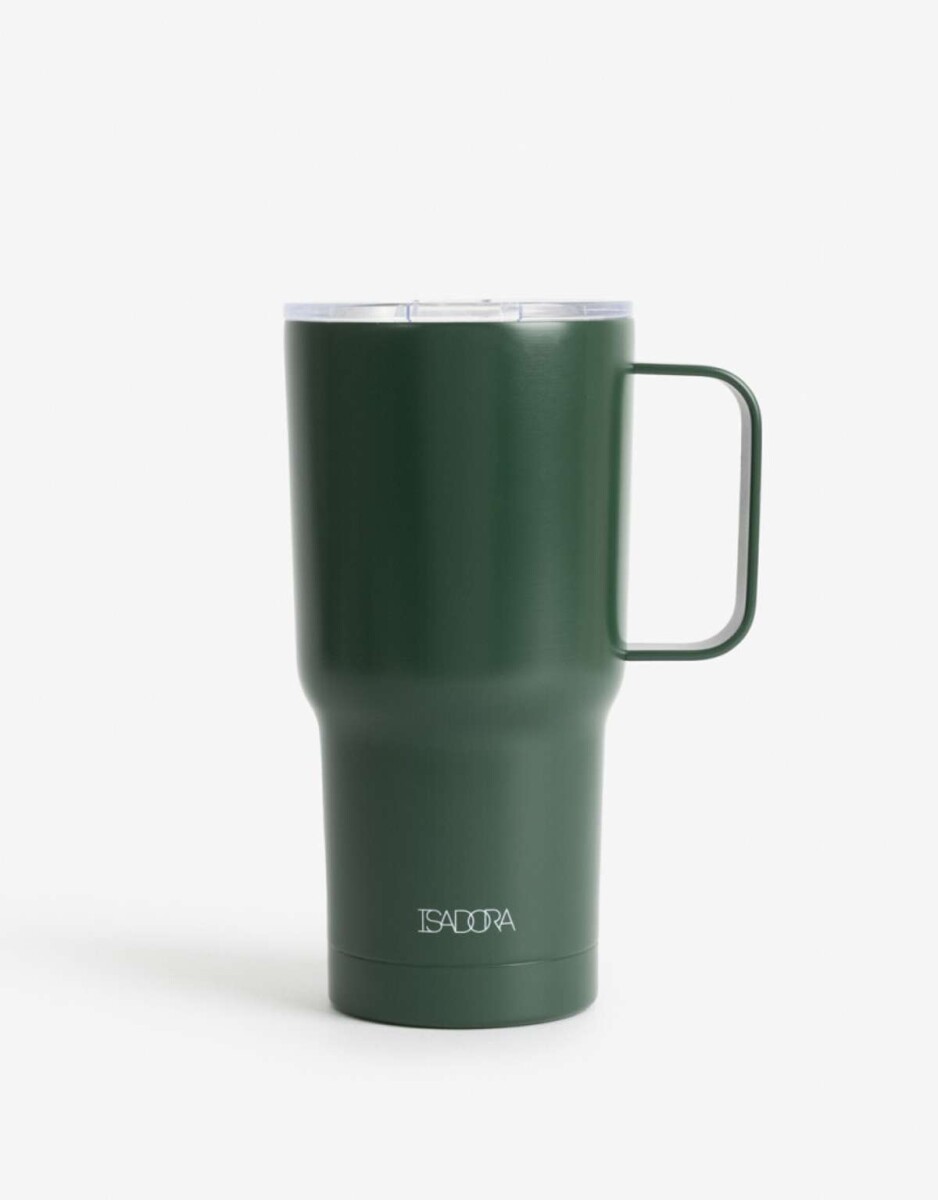 Vaso Metálico Con Asa - Verde Oscuro 