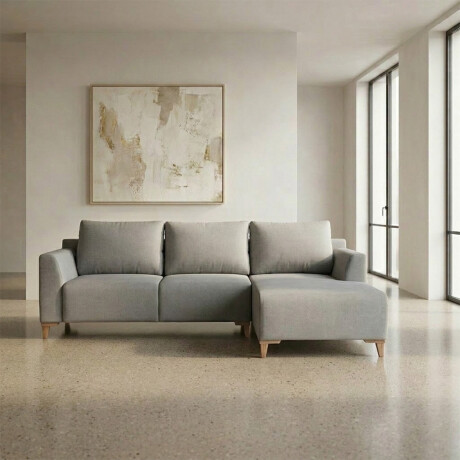 Rinconera Gino - Tela Microfibra - Chaise derecho TC1009 (Plata)