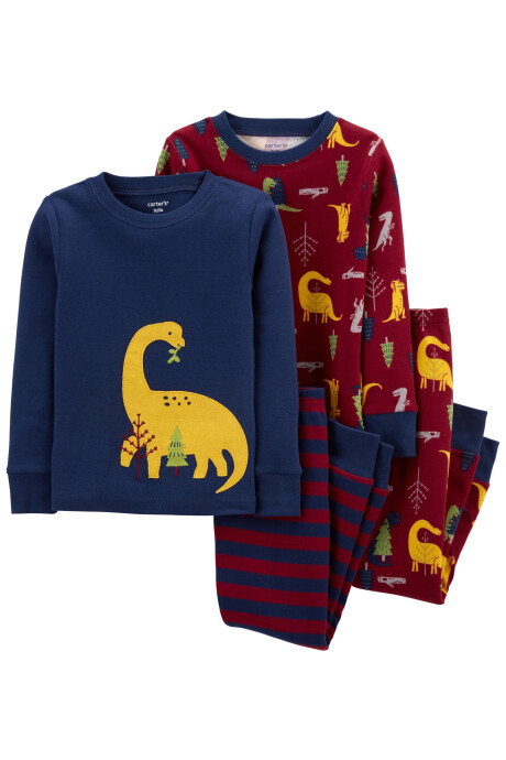 Pijama cuatro piezas dos remeras y dos pantalones 0