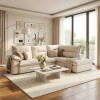 Sillón 5 Cuerpos con Chaise Retráctil y Reclinable - Cesky Beige Izquierdo