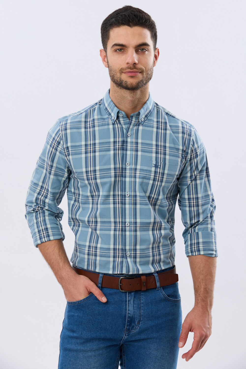 CAMISA CUADROS Piedra