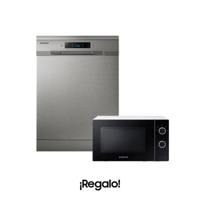 Lavavajillas Samsung Silver 14 Cubiertos + Microondas 20 L de Regalo