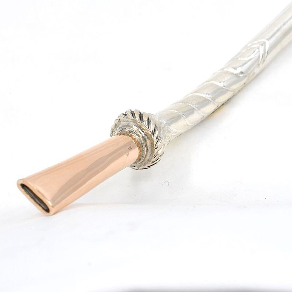 Bombilla en plata y oro gruesa con aplique para grabado Bombilla en plata y oro gruesa con aplique para grabado