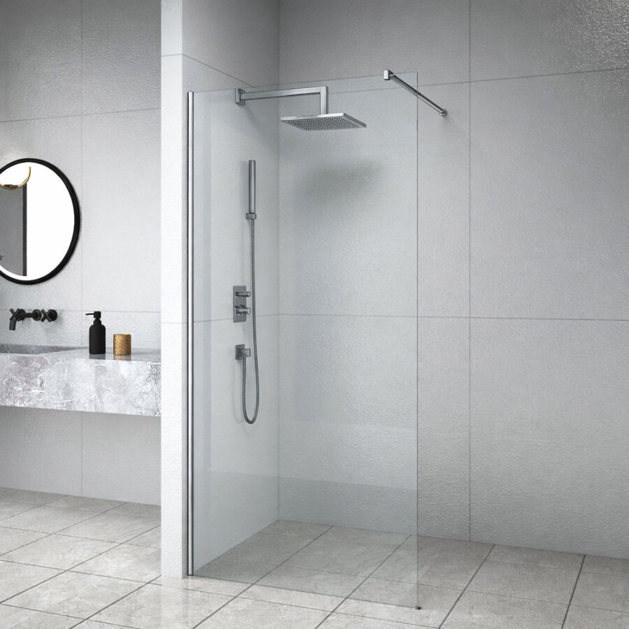 Mampara Fija con Perfil Cromado Mampara Fija con Perfil Cromado