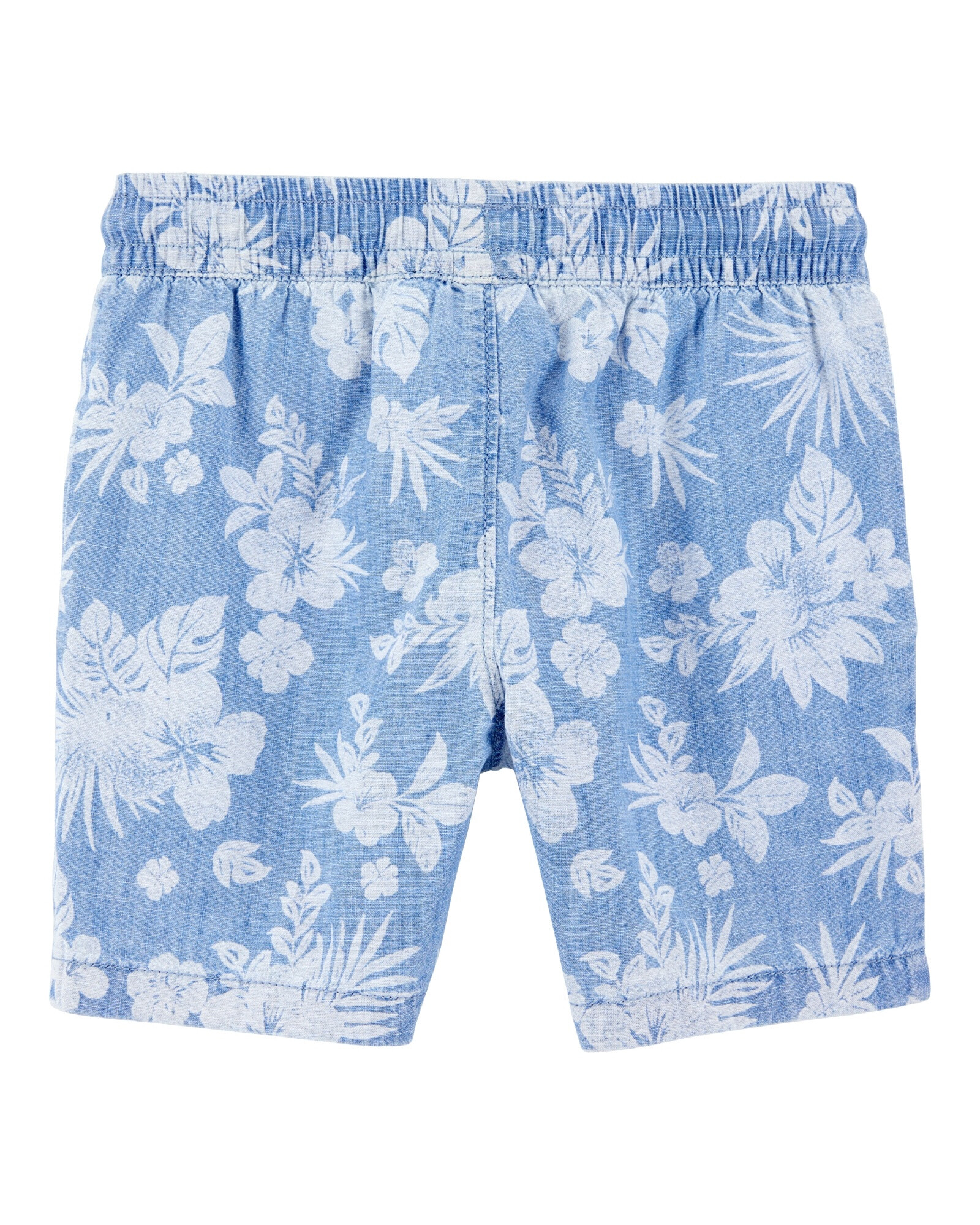 Short de chambray, diseño tropical Sin color