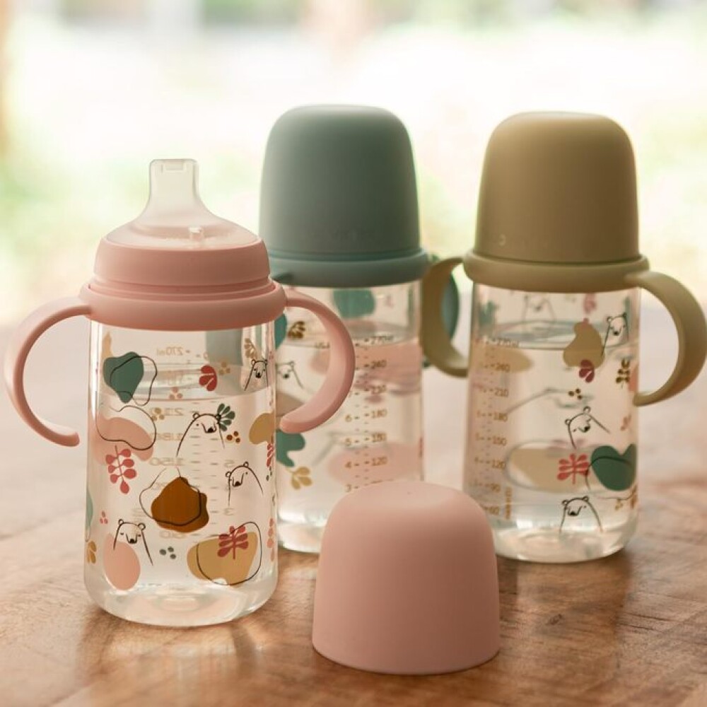 Vaso second con asas SUAVINEX rosa