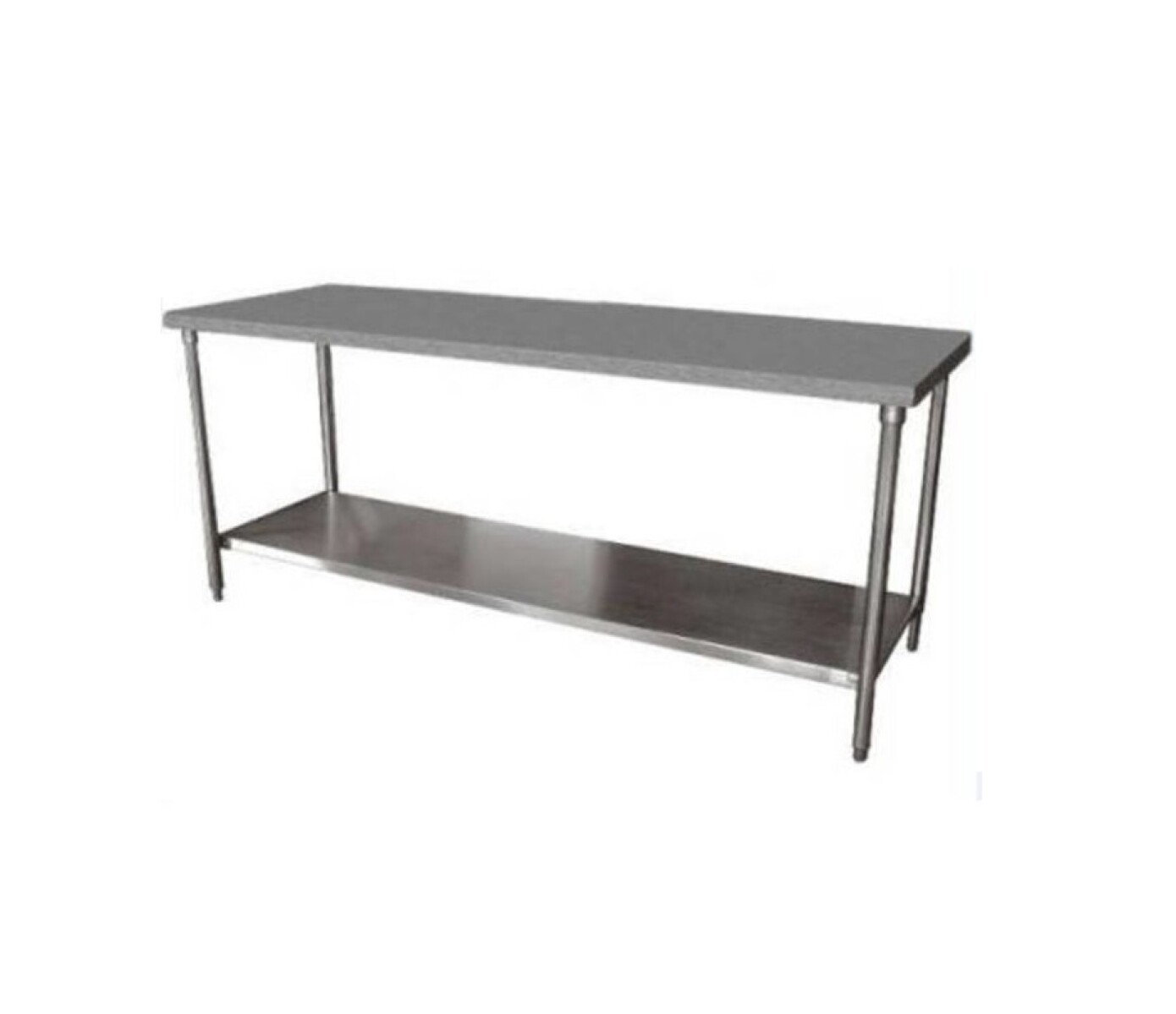 Mesada central con estante inox 152 X 61 cm 