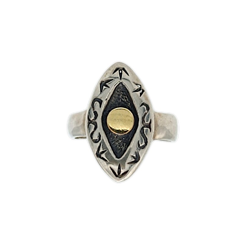 Anillo Ojo de Horus-Plata y Oro-Sin Piedra-AN5416 sinpiedra